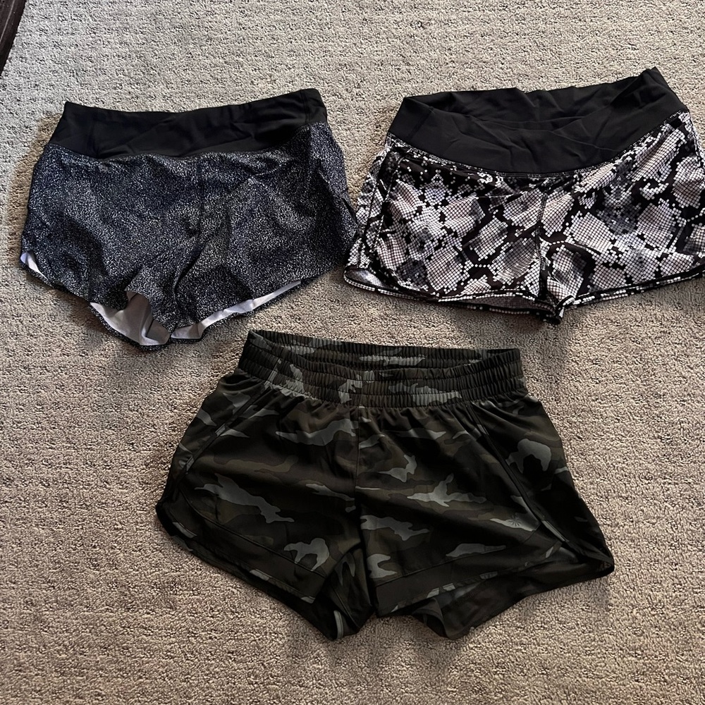 One pair of lululemon, 2 pairs of athleta shorts.